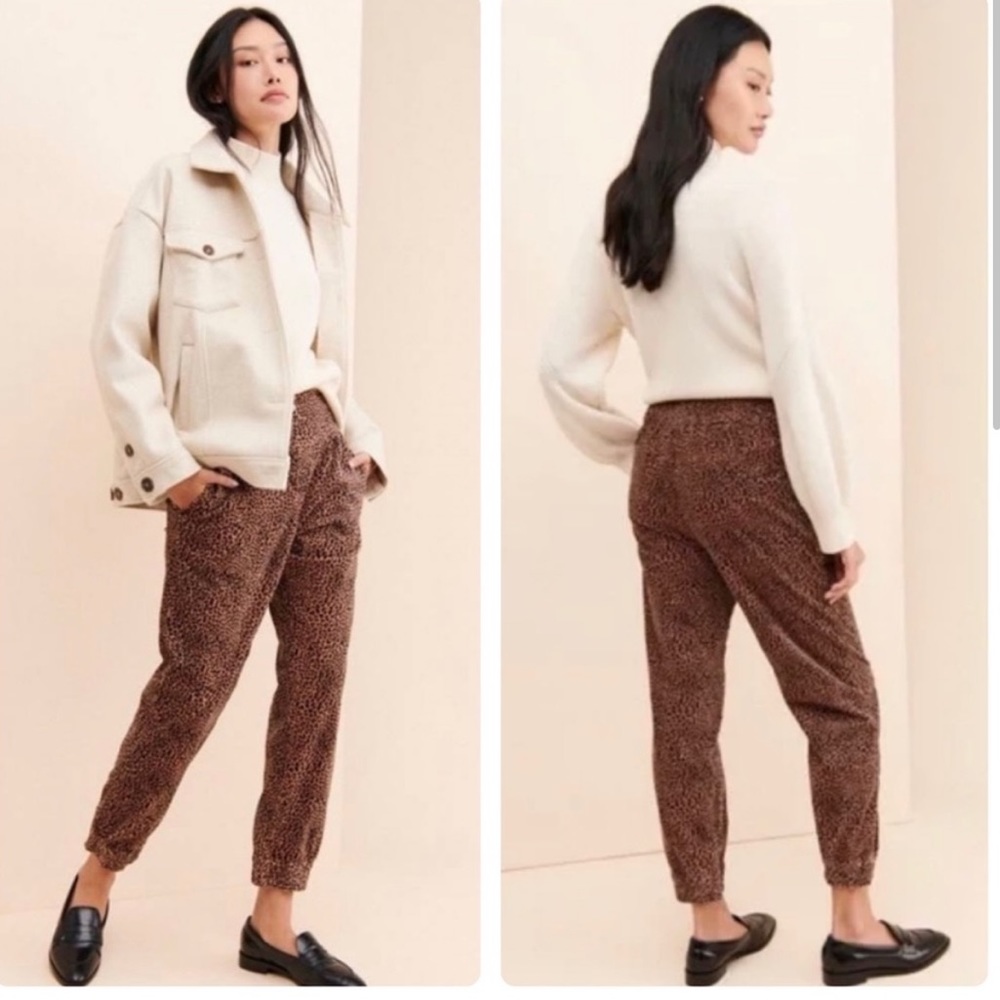Anthropologie | Kalea Trouser Joggers In Mocha Cheetah